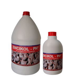 Encikol PH is a multi-functional, multi-action disinfectant for use in poultry for the maintenance of health, hygiene, sanitation and prevention of diseases in birds.